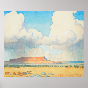 Póster Lluvia en Mesa por Maynard Dixon