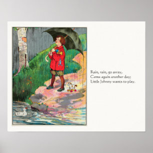 Póster Lluvia, lluvia, váyase - Rima madre de oca