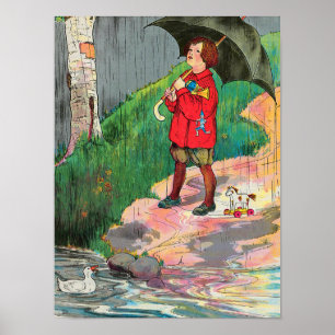 Póster Lluvia, lluvia, váyase - Rima madre de oca