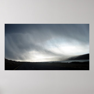 Póster Lluvia nubes y sol en el agua3