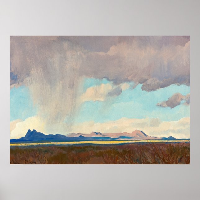 Póster Lluvia por el Golfo de Maynard Dixon (Frente)