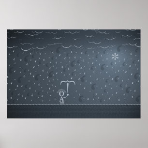 Póster Lluvia tipográfica
