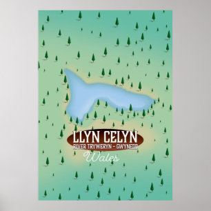 Póster Llyn Celyn River Tryweryn en Gwynedd, Gales
