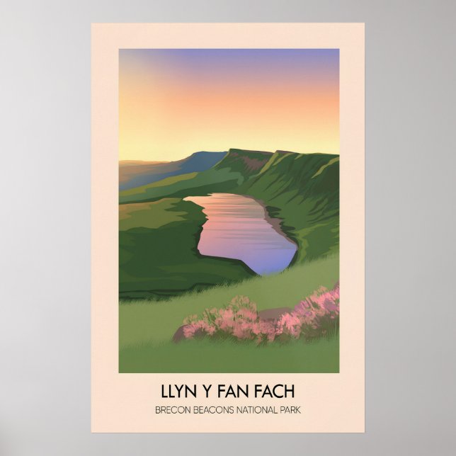 Póster Llyn y Fan Fach Parque nacional de Brecon Beacons  (Frente)
