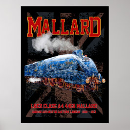 Póster LNER Clase A4 Locomotora Mallard bandera de la Uni