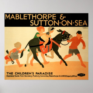 PÓSTER LNER MABLETHORPE & SUTTON EN VIAJE POR TREN MARÍTI