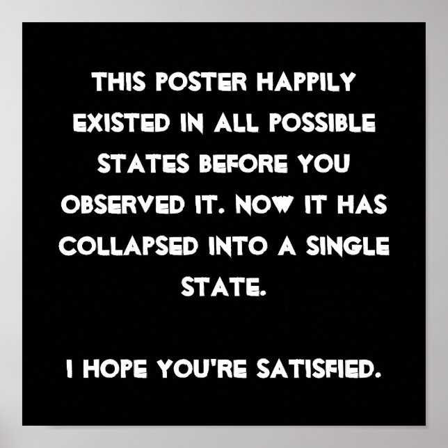 Póster ¡Lo colapsaste! Humor de física cuántica (Frente)