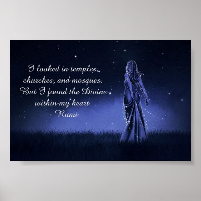 Póster Lo Divino Dentro De Mi Corazón Cita Espiritual (Frente)