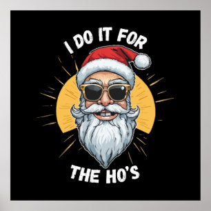 Póster Lo hago por las tetas Santa navidad divertido