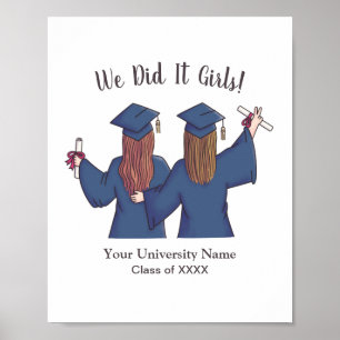 Póster Lo Hicimos Chicas, Graduación Chicas Personalizado
