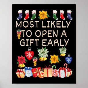 Póster Lo Más Probable Es Abrir Un Regalo Que Los Navidad