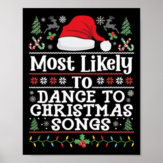 Póster Lo Más Probable Es Bailar Con Canciones De Navidad (Frente)