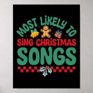 Póster Lo Más Probable Es Cantar Canciones De Navidades D