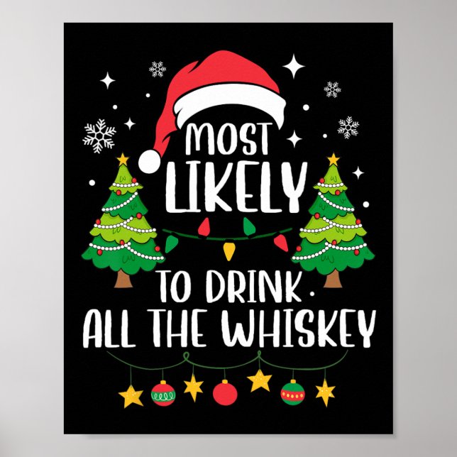 Póster Lo Más Probable Es Que Beba Todo Lo De Whiskey Que (Frente)