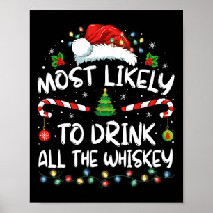 Póster Lo Más Probable Es Que Beban Todo El Whiskey Santa