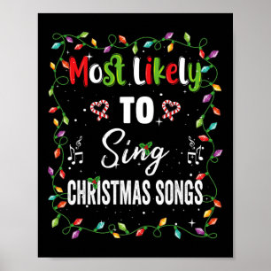 Póster Lo Más Probable Es Que Canten Canciones De Navidad