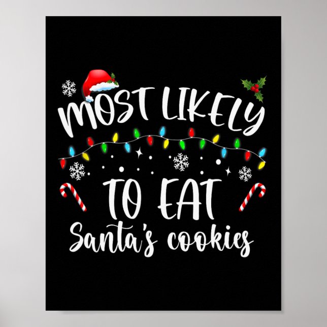 Póster Lo más probable es que coma las galletas de Santa (Frente)