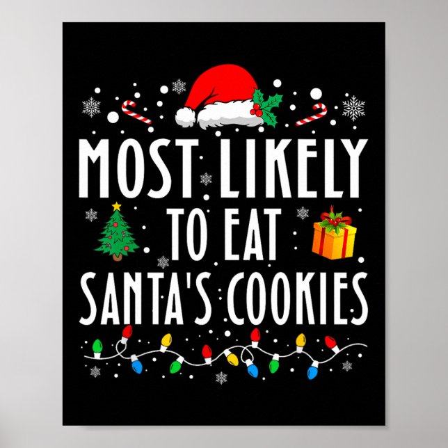 Póster Lo más probable es que coman las galletas de Santa (Frente)