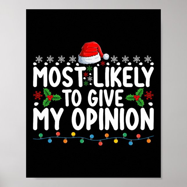 Póster Lo Más Probable Es Que Den A Mi Opinión Navidades  (Frente)