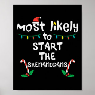 Póster Lo más probable es que empiecen Shenanigans Navida