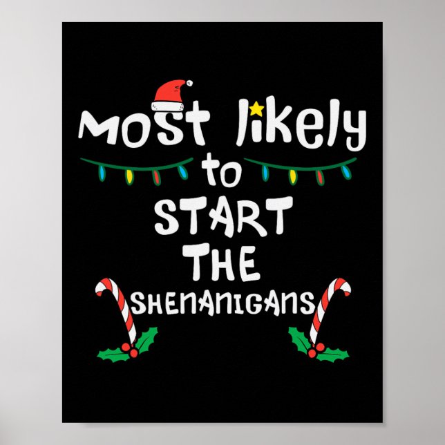 Póster Lo más probable es que empiecen Shenanigans Navida (Frente)