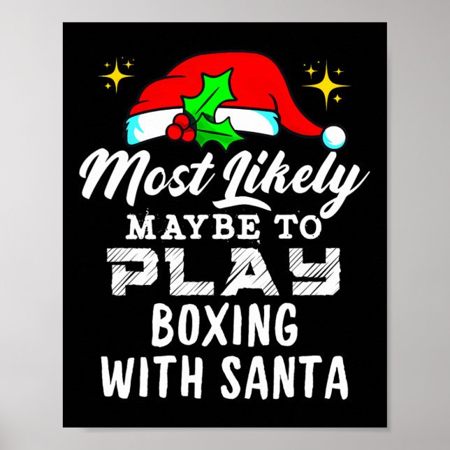 Póster Lo Más Probable Es Que Jueguen Boxeo Con Santa Fun (Frente)