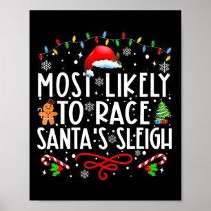 Póster Lo más probable es que la familia Sleigh de Santa