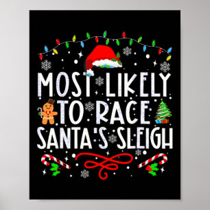 Póster Lo más probable es que la familia Sleigh de Santa