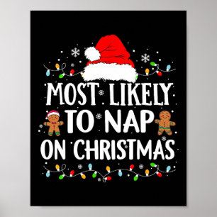 Póster Lo Más Probable Es Que Nap En Navidades Divertidos