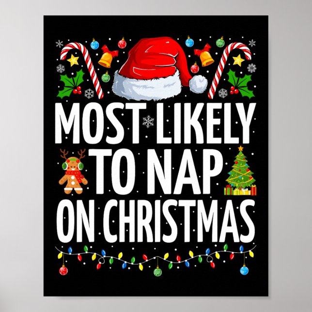 Póster Lo Más Probable Es Que Nap Sobre Navidades Funny F (Frente)