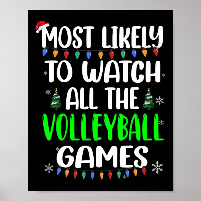 Póster Lo más probable es que vean los juegos de voleibol (Frente)