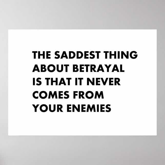 Póster Lo más triste de la traición (Frente)