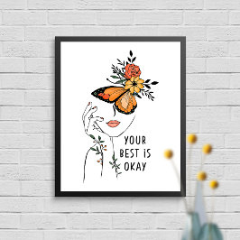 Póster Lo mejor es elegir Butterfly Floral