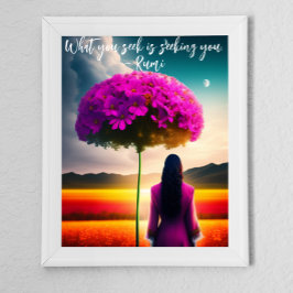 Póster Lo que busca la cita de Rumi de Dreamscape