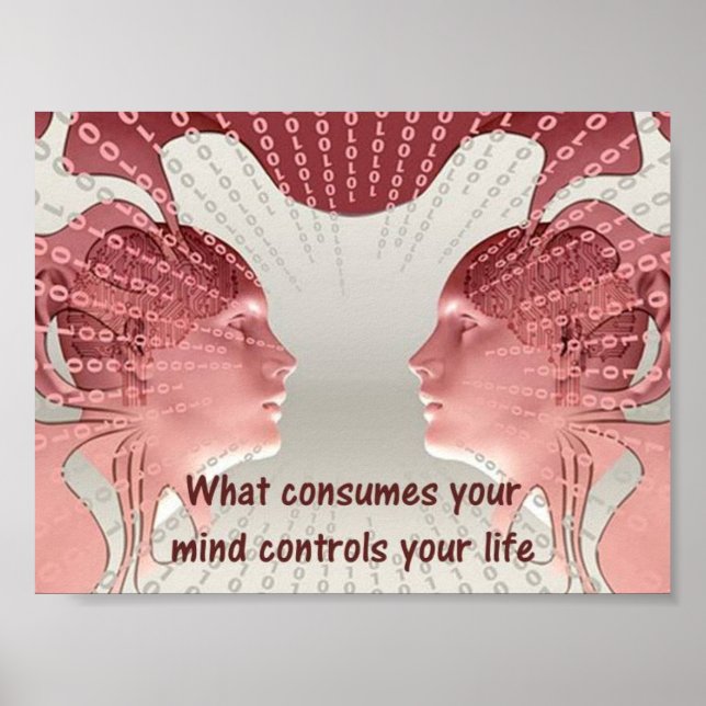 Póster Lo que consume tu mente controla tu vida (Frente)
