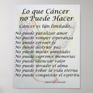 Póster Lo que el cáncer no puede hacer poema Poster impri