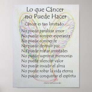 Póster Lo que el cáncer no puede hacer poema Poster impri