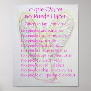 Póster Lo que el cáncer no puede hacer poema Poster impri
