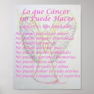 Póster Lo que el cáncer no puede hacer poema Poster impri