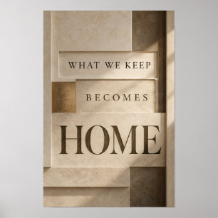 Póster Lo que guardamos se convierte en hogar Tipografía 