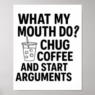 Póster Lo que hace mi boca traga café y comienza argument