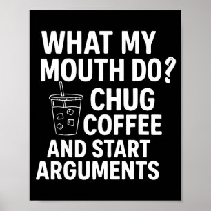 Póster Lo que hace mi boca traga café y comienza argument