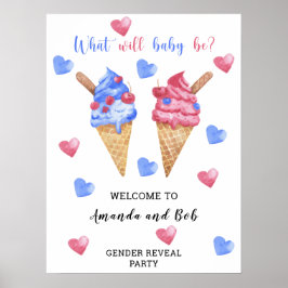 Póster Lo que hará el bebé es género revelar bienvenido