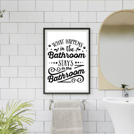 Póster Lo que pasa en el inodoro de señas divertidas del 