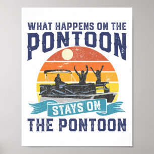 Póster Lo Que Pasa En El Pontoon Boat Funny Boating Gif