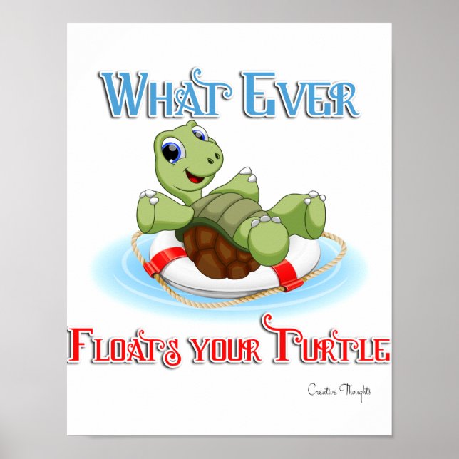 Póster Lo que sea que flote tu tortuga (Frente)