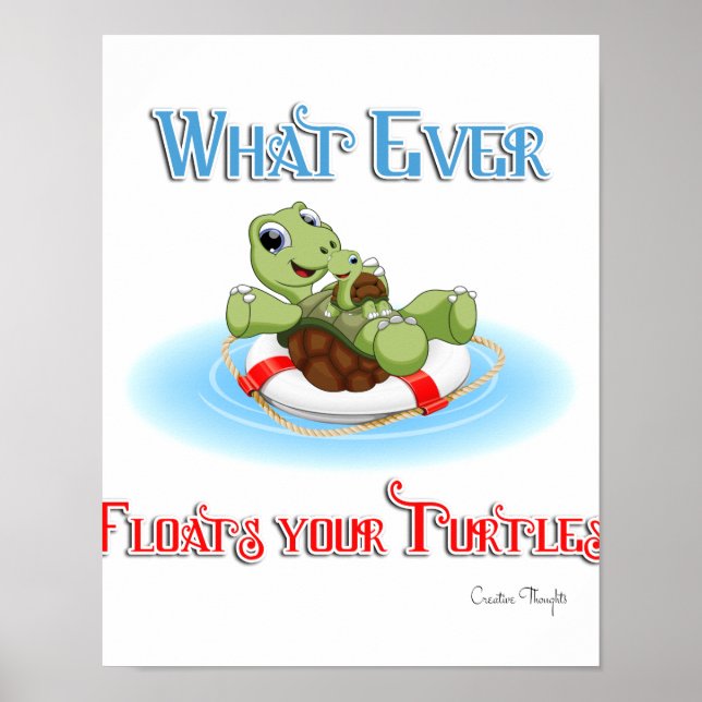 Póster Lo que sea que flote tus tortugas (Frente)