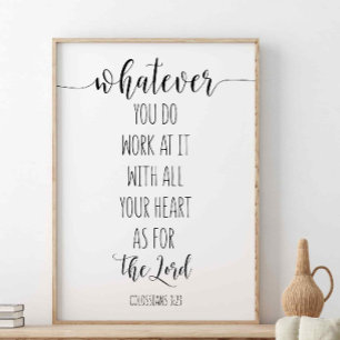 Póster Lo que sea que hagas, colosales 3:23