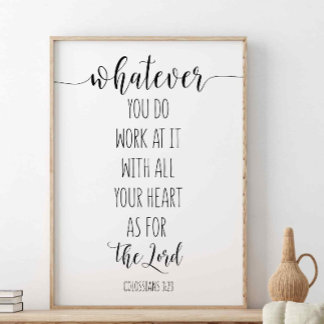 Póster Lo que sea que hagas, colosales 3:23