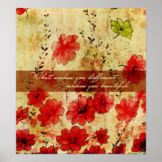 Póster Lo que te hace diferente te hace hermoso (Frente)